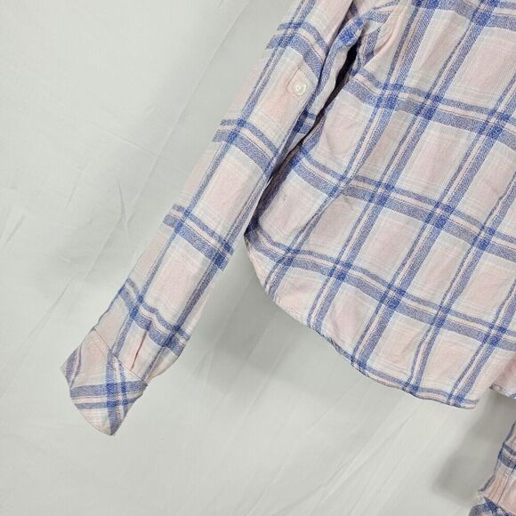 Rails Moyenne Button Down Women's Size Medium Pink Blue Plaid Top Shirt - Picture 5 of 7